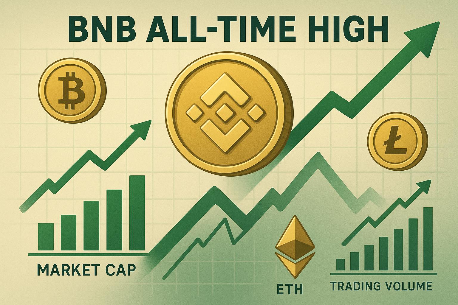 Illustration showing the positive impact of BNB's ATH on the crypto market.